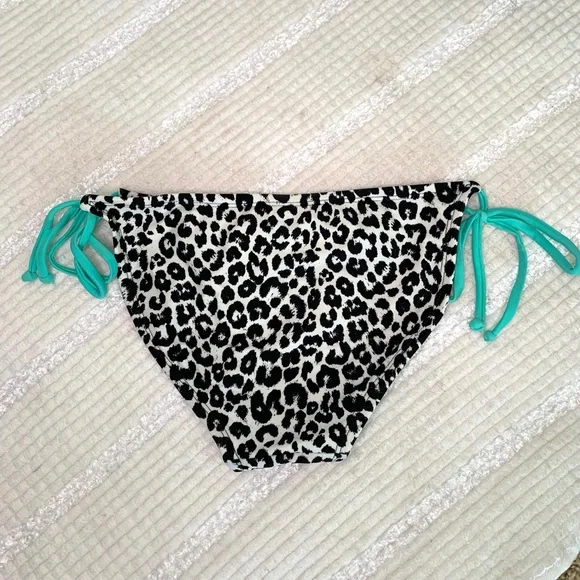 Black Leopard Bikini Bottoms String Hips Size Small - Picture 4 of 8